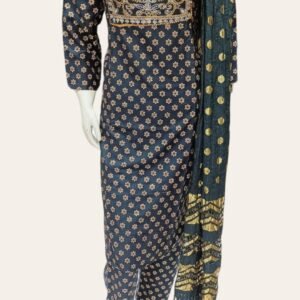 Rayon Embroidery Kurti , Pant and Dupatta Set (Copy) (Copy)